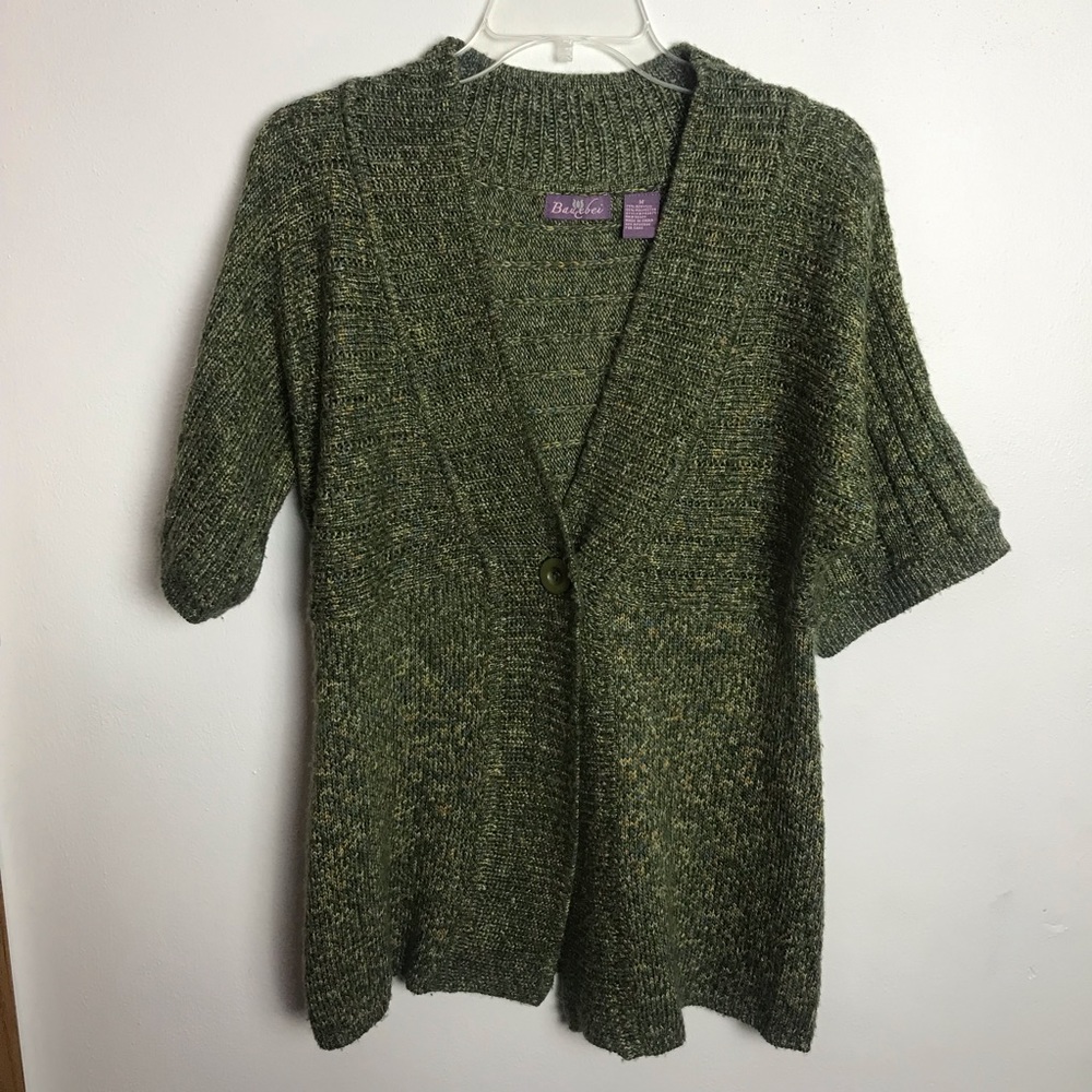 Bauxbei Green Button Sweater